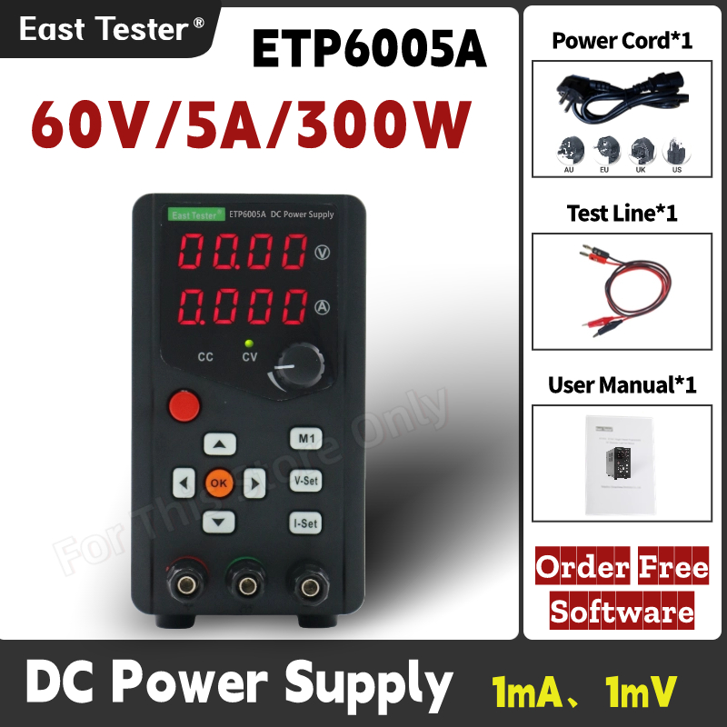 Programmable Dc Power Supply 60V 5A - ETP6005A catu daya diatur DC, saluran