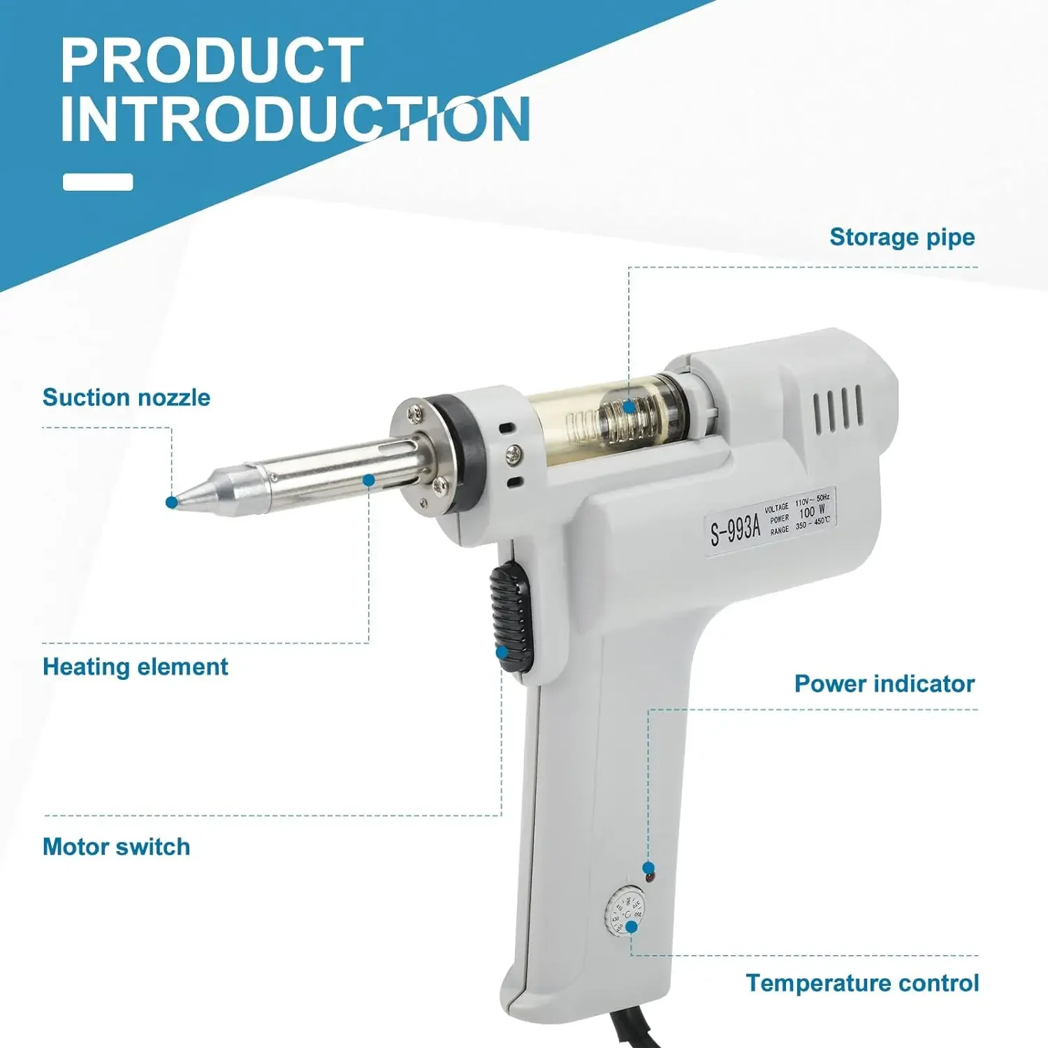 S-998P pistol Desoldering list - Desoldering Gun Vacuum Electric ulasan dan harga